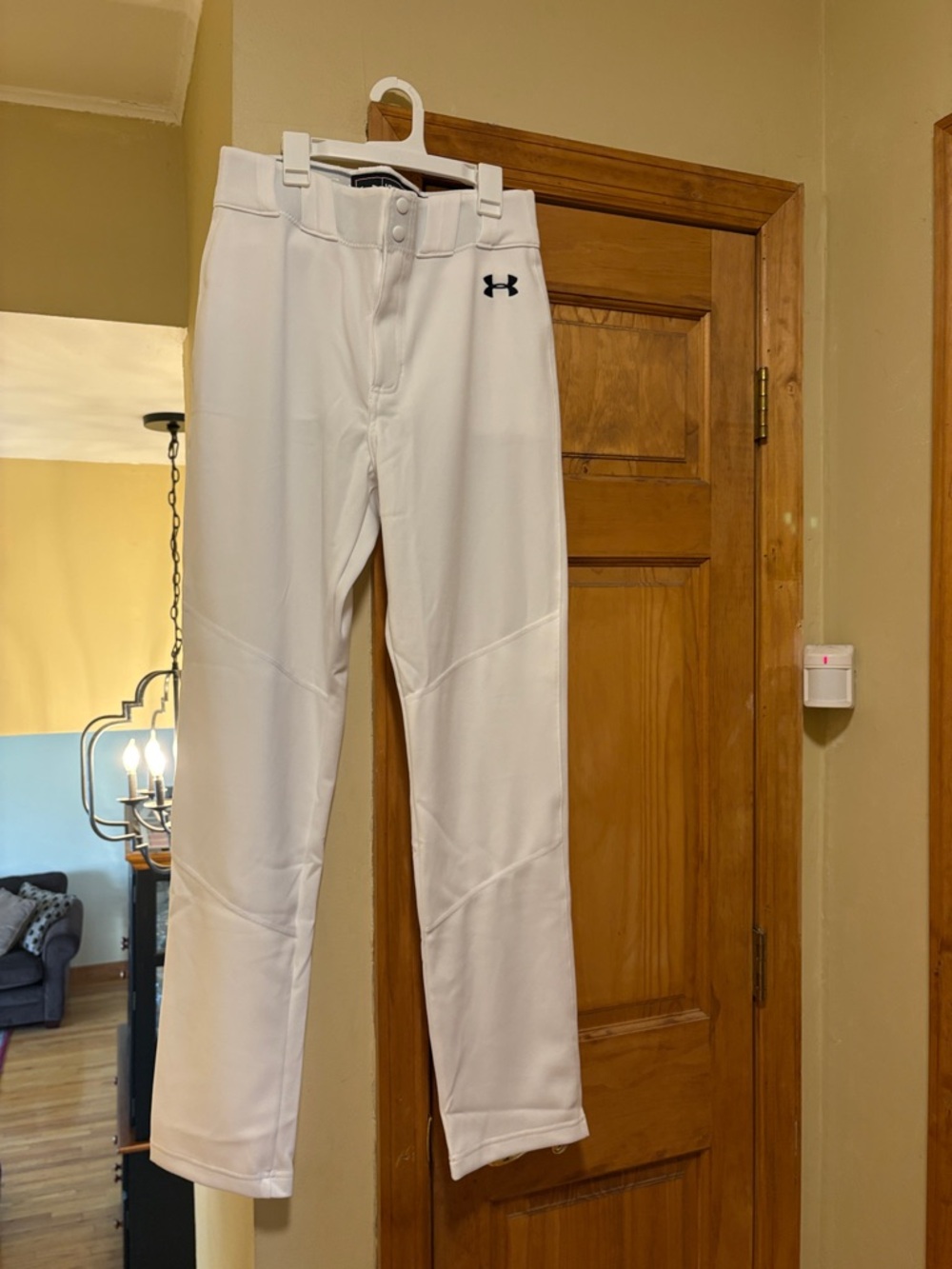 Under Armour White Men’s Baseball Pants with Black Logo